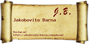 Jakobovits Barna névjegykártya